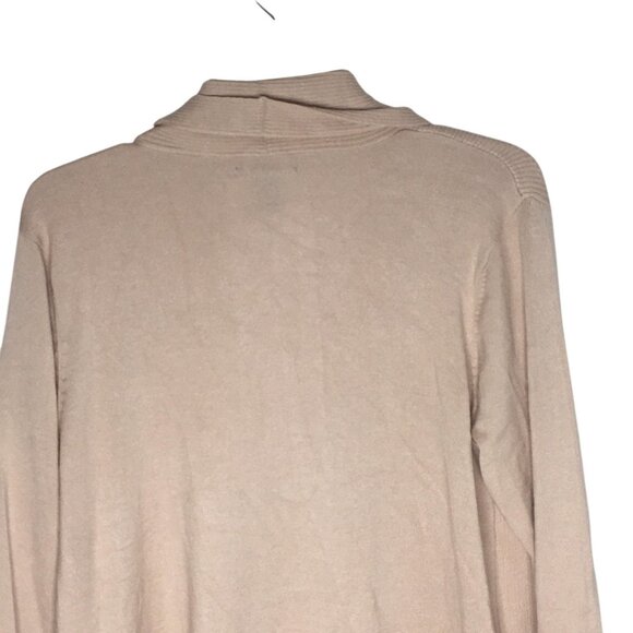 Select + Trend Sweater Womens 1X Light Oatmeal Open Front Cardigan Pockets Knit - Picture 11 of 16